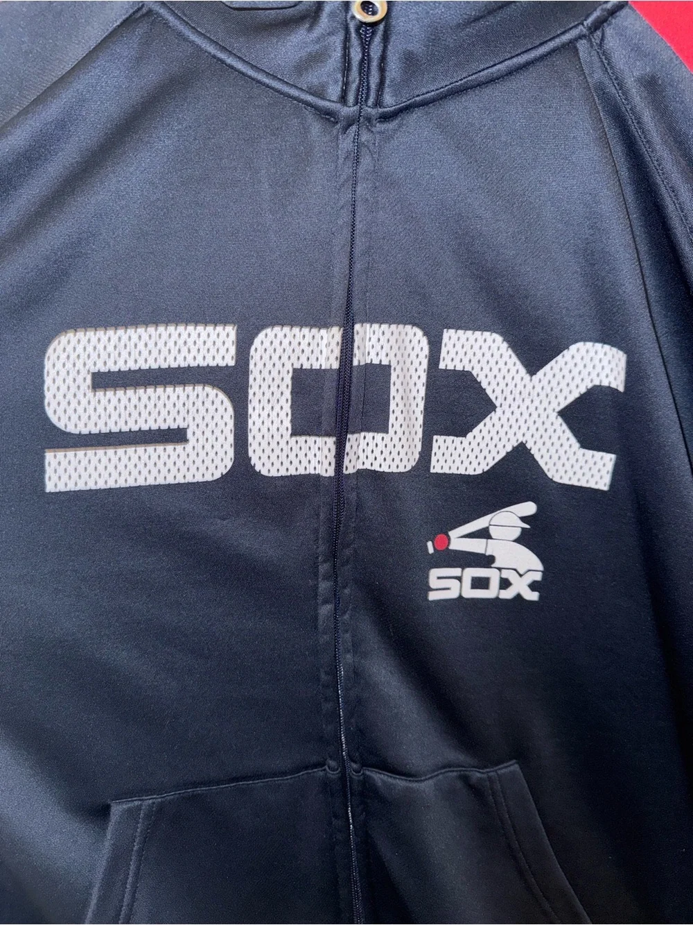 SOX Men's Navy and Red Half-Zip Pullover Jacket
